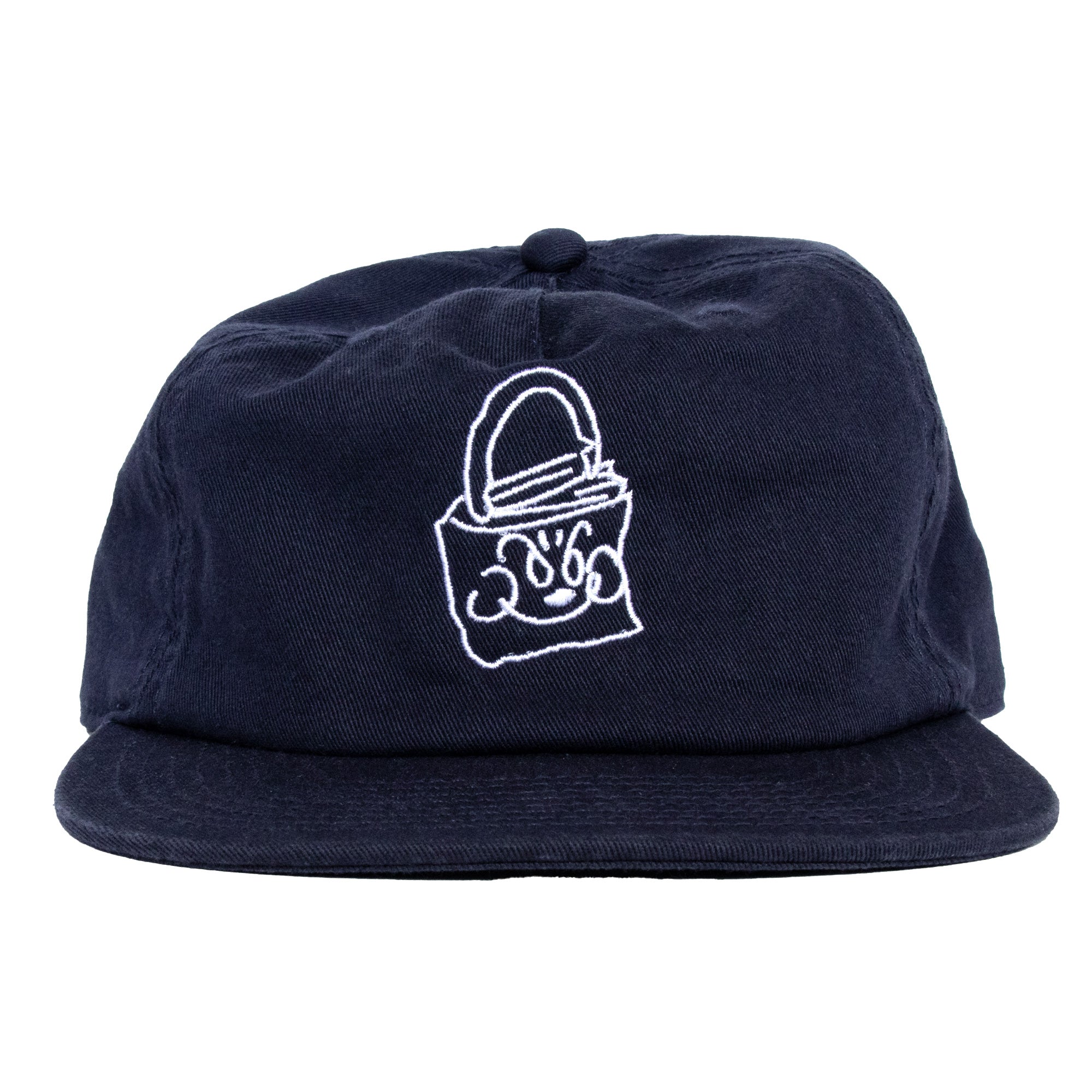 Cotton Twill Logo 5-Panel Cap (Navy)