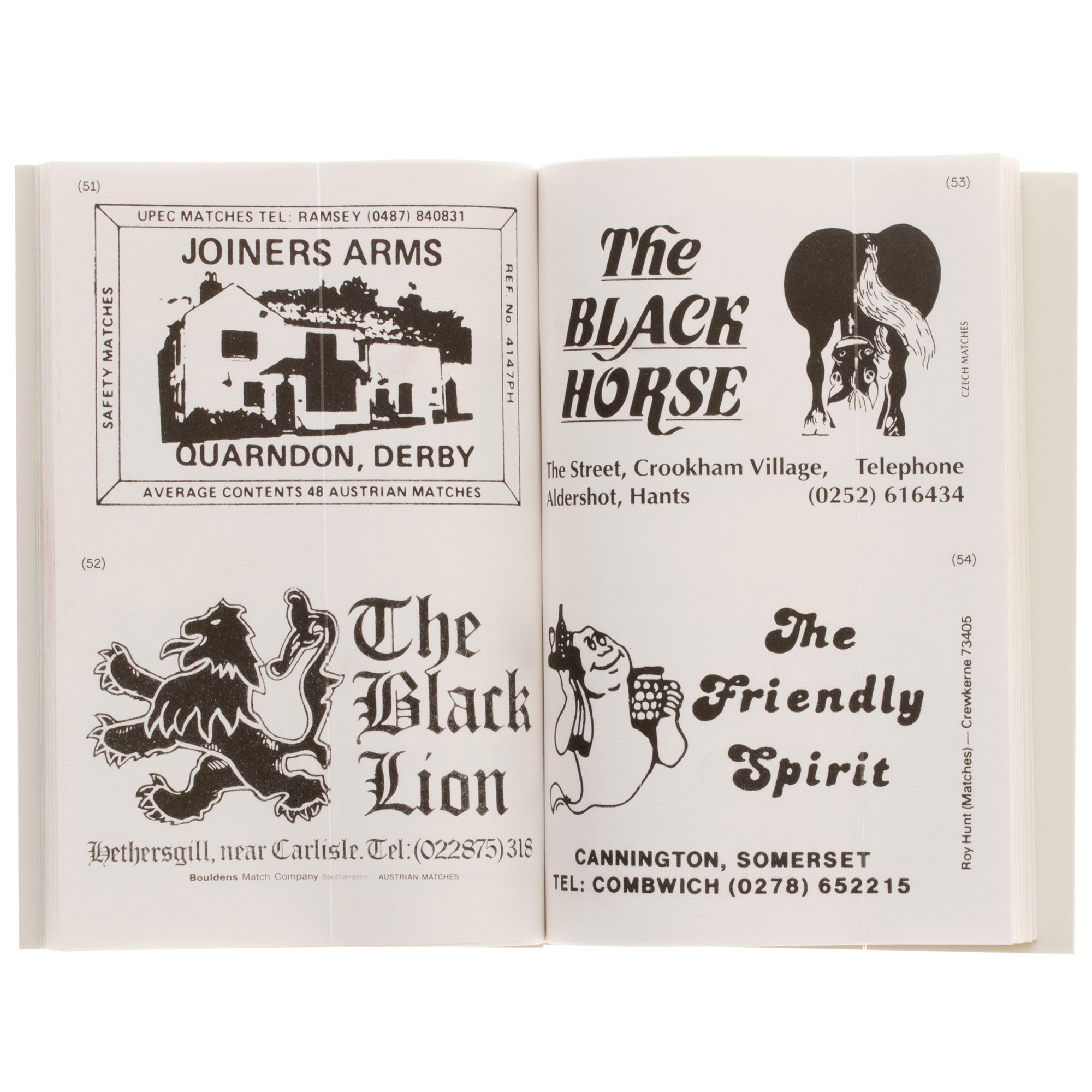 UK Pub Matchbox Labels